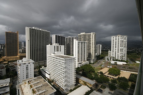 Blick aus dem Zimmer auf Waikiki - Cityview nennt sich sowas