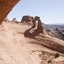 21.09.2009 - Arches National park - Delicate Arch<br />Der wohl bekannteste Arch, ich sage immer "Marlboro Arch".<br />Gesehen durch den Frame Arch. 