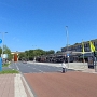 Blick vom Hauptbahnhof zur Bushaltestelle und den Twin Towers