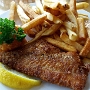14.8.2017<br />Haddock Cajun Style im Bell-Buoy Restaurant in Baddeck/NS.<br />War recht wenig, ob bekam aber hinterher noch eine weitere gleichkleine Portion, nachdem das Besteck schon abgeräumt war.