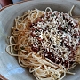 8.2.2019<br />Bolognese; pasta met tomatensaus, gehakt en parmezaanse kaas im Hemingway Beach Bar & Restaurant am Lions Dive & Beach Resort/Curacao<br />14,70 $
