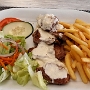 30.9.2019<br />Solomillo de Cerdo con Salsa Anchoa im Restaurante Pizzeria Noray, Passatge Portixol, Cala en Bosc, Menorca<br />SChweinefilet mit Sardellensauce, mal ganz was anderes. Lecker....<br />15 €