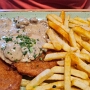 22.06.2025 - Schnitzel mit Champignonsauce in der Marktbörse Langendreer - 18,90 €<br />mit Pommes und Salat  - sehr lecker