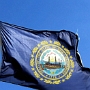 Die Flagge zeigt das Staatssiegel auf blauem Feld.<br /><br />Das Siegel New Hampshires zeigt das im Jahr 1776 in der Stadt Portsmouth gebaute Schiff USS Raleigh, eines der ersten 13 Kriegsschiffe, die im Auftrag des Continental Congress für die neue US-amerikanische Marine gebaut wurde.