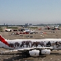 Emirates - Airbus A380-861 - A6-EEQ "United for Wildlife" special colours<br />Virgin Atlantic - Airways Airbus A330-343 - G-VLUV "Lady Love"<br />Aeroméxico Connect Embraer ERJ-190LR - XA-GAW<br />Thomas Cook Airlines - Airbus A330-243 - G-TCXD<br />Delta - Boeing 767-432(ER) - N826MH<br />Alitalia - Airbus A330-202 - EI-EJJ "Michelangelo Merisi Da Caravaggio"<br />JFK - Poolarea TWA Hotel - 17.8.2019 - 4:32 PM