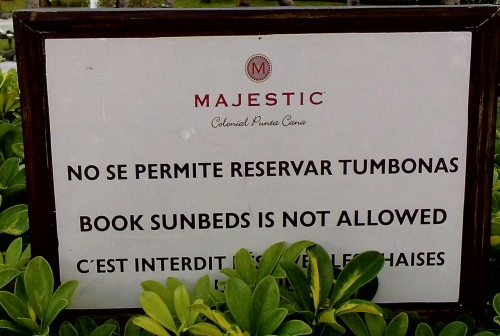 Book Sunbeds is not allowed
