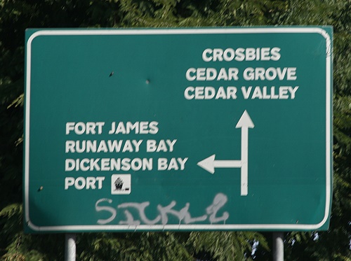 Road Sign auf Antigua