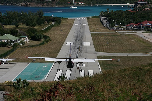 Landeanflug auf St., Barth