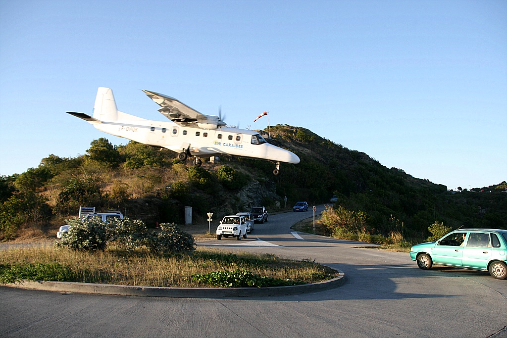 Air Caraibes landing in St. Barth