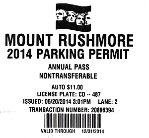 Mount Rushmore Parking Permit Mount Rushmore Parking Permit
